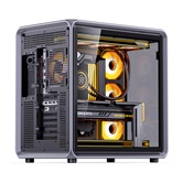 Корпус JONSBO Jonsplus BO400 без БП, боковая панель из закаленного стекла (панорама), mini-ITX, micro-ATX, ATX, серый