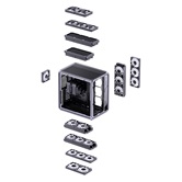 Корпус JONSBO Jonsplus BO400 без БП, боковая панель из закаленного стекла (панорама), mini-ITX, micro-ATX, ATX, серый