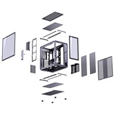 Корпус JONSBO Jonsplus BO400 без БП, боковая панель из закаленного стекла (панорама), mini-ITX, micro-ATX, ATX, серый
