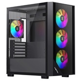 Корпус XASTRA  A401M 4ARGB Black mATX/Mesh /Screwless full-size TG/ 4x120mm ARGB PWM fans/ A401M-4FC12A-BK