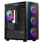 Корпус XASTRA  A402M 4FRGB Black mATX/Mesh/full-size TG/4x120mm FRGB fans/ A402M-4FC12F-BK