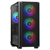 Корпус XASTRA  A402M 4FRGB Black mATX/Mesh/full-size TG/4x120mm FRGB fans/ A402M-4FC12F-BK