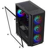 Корпус XASTRA  A402M 4FRGB Black mATX/Mesh/full-size TG/4x120mm FRGB fans/ A402M-4FC12F-BK