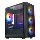 Корпус XASTRA  A402M 4FRGB Black mATX/Mesh/full-size TG/4x120mm FRGB fans/ A402M-4FC12F-BK