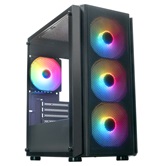 Корпус XASTRA  A402M 4FRGB Black mATX/Mesh/full-size TG/4x120mm FRGB fans/ A402M-4FC12F-BK