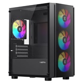 Корпус XASTRA  A402M 4ARGB Black mATX/Mesh/full-size TG/ 4x120mm ARGB PWM fans/ A402M-4FC12A-BK