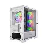 Корпус Powercase ByteFlow Micro White LE, Tempered Glass, 4х 120mm ARGB PWM fans, белый, mATX  (CAMBFW-A4-LE)