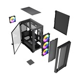 Корпус Powercase Alisio Micro X4B V2 LE, Tempered Glass, 4х 120mm ARGB PWM fans, чёрный, mATX  (CAMCXB-A4-LE)