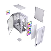Корпус Powercase Alisio Micro X4W V2 LE, Tempered Glass, 4х 120mm ARGB PWM fans, белый, mATX  (CAMCXW-A4-LE)