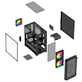 Корпус Powercase Mistral Micro A3B ARGB V2, Tempered Glass, 2x 140mm ARGB PWM+1x 120mm ARGB PWM, чёрный, mATX  (CMMAB-A3-V2)