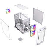 Корпус Powercase Mistral Micro A3W ARGB V2, Tempered Glass, 2x 140mm ARGB PWM+1x 120mm ARGB PWM, белый, mATX  (CMMAW-A3-V2)