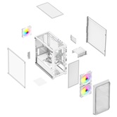 Корпус Powercase Mistral Micro A3W ARGB V2, Tempered Glass, 2x 140mm ARGB PWM+1x 120mm ARGB PWM, белый, mATX  (CMMAW-A3-V2)