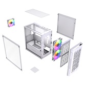 Корпус Powercase Mistral Micro D3W ARGB V2, Tempered Glass, 2x 140mm ARGB PWM+1x 120mm ARGB PWM, белый, mATX  (CMMDW-A3-V2)