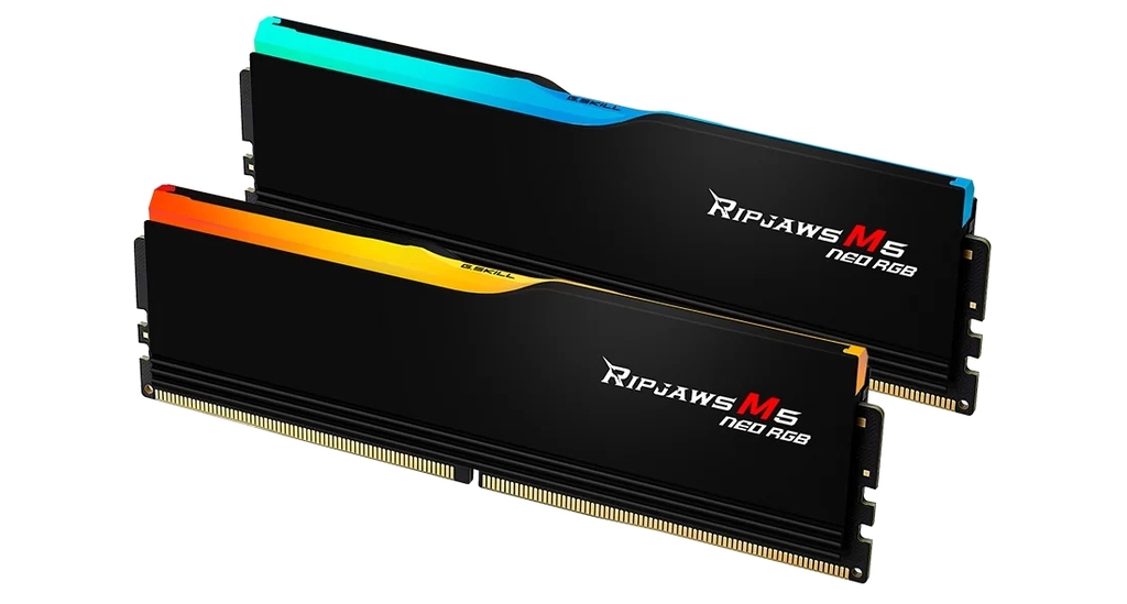 Модуль памяти DDR5 G.SKILL RIPJAWS M5 NEO RGB 64GB (2x32GB) 6000MHz CL28 (28-36-36-96) 1.40V / F5-6000J2836G32GX2-RM5NRK / Black