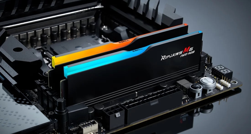 Модуль памяти DDR5 G.SKILL RIPJAWS M5 NEO RGB 64GB (2x32GB) 6000MHz CL28 (28-36-36-96) 1.40V / F5-6000J2836G32GX2-RM5NRK / Black