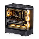 Корпус JONSBO D400 Black без БП, боковая панель из закаленного стекла (панорама), mini-ITX, micro-ATX, ATX, черный