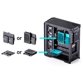 Корпус JONSBO D400 Black без БП, боковая панель из закаленного стекла (панорама), mini-ITX, micro-ATX, ATX, черный