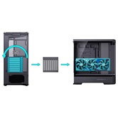 Корпус JONSBO D400 Black без БП, боковая панель из закаленного стекла (панорама), mini-ITX, micro-ATX, ATX, черный