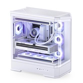 Корпус JONSBO D400 White без БП, боковая панель из закаленного стекла (панорама), mini-ITX, micro-ATX, ATX, белый