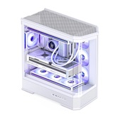 Корпус JONSBO D400 White без БП, боковая панель из закаленного стекла (панорама), mini-ITX, micro-ATX, ATX, белый
