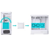 Корпус JONSBO D400 White без БП, боковая панель из закаленного стекла (панорама), mini-ITX, micro-ATX, ATX, белый