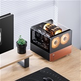 Корпус JONSBO V12 Black без БП, боковая панель из закаленного стекла (панорама), mini-ITX, micro-ATX, черный
