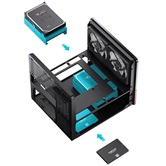 Корпус JONSBO V12 Black без БП, боковая панель из закаленного стекла (панорама), mini-ITX, micro-ATX, черный