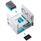 Корпус JONSBO V12 White без БП, боковая панель из закаленного стекла (панорама), mini-ITX, micro-ATX, белый