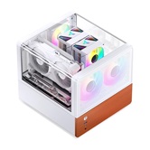 Корпус JONSBO V12 White без БП, боковая панель из закаленного стекла (панорама), mini-ITX, micro-ATX, белый