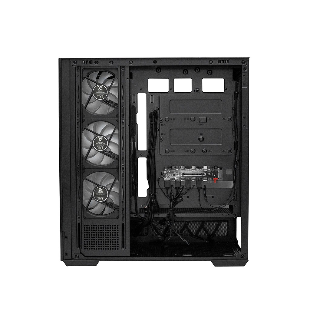 Корпус XASTRA Q700 7ARGB-C10-UC Black ATX/Aquarium/Screewless/7x120mm ARGB PWM mirror fans/Argb+PWM HUB 10port/Type C Q700-7FM12A-C10-UC