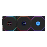 Комплект вентиляторов (3шт.) Lian Li UNI FAN TL WIRELESS LCD 120 / 12TLLCD1W3B BLACK / 120x124x28мм (PWM, ARGB, 1900 об/мин (Max.), 27dBa) / G99.12TLLCD1W3B.R0