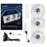 Комплект вентиляторов (3шт.) Li UNI FAN TL WIRELESS LCD 120 Reverse Blade / 12RTLLCD1W3W WHITE / 120x124x28мм (PWM, ARGB, 1900 об/мин (Max.), 31dBa) / G99.12RTLLCD1W3W.R0