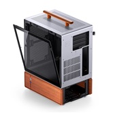 Корпус JONSBO T7 Silver без БП, боковая панель из закаленного стекла, mini-ITX, micro-ATX, серебристый