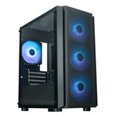 Корпус XASTRA  A402M 4ARGB-C6 Black mATX/Mesh/full-size TG/ 4x120mm ARGB PWM fans/Argb+PWM HUB 6port/  A402M-4FC12A-BK-C6