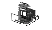 Корпус Deepcool CH160 PLUS без БП, боковое окно (закаленное стекло), черный, MICRO ATX/MINI-ITX