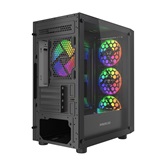 Корпус Powercase Mistral Micro EM19, Tempered Glass, 4x120mm ARGB PWM fan, чёрный, mATX  (CMMEM19B-A4)