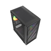 Корпус Powercase Mistral Micro EM21, Tempered Glass, 4x120mm FRGB fan, чёрный, mATX  (CMMEM21B-L4)