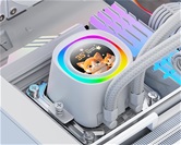 Комплект водяного охлаждения ID-COOLING FX240 LCD WHITE LGA1851/1700/1200/115X/AM4/AM5 (6шт/кор,TDP 300W, ARGB FAN and PUMP, LCD Display, PWM, DUAL FAN 120mm, белый) RET