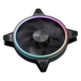 Вентилятор 1STPLAYER FO7R-14 Black / 140mm Reverse ARGB 3pin 5V PWM 4pin 12V 700-1800rpm 76.25cfm 36.64dBA / FO7R-14-BK / BULK