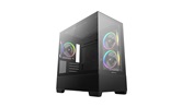 Корпус Deepcool CG380 3F без БП, боковое окно (панорама), 3x120mm ARGB PWM вентилятора, черный, mATX