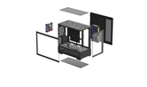 Корпус Deepcool CG380 3F без БП, боковое окно (панорама), 3x120mm ARGB PWM вентилятора, черный, mATX