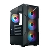 Корпус XASTRA  A304 4FRGB Black ATX/Mesh/halfl-size TG/4x120mm FRGB FC fans/ A304-4FC12F