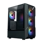 Корпус XASTRA  A304 4FRGB Black ATX/Mesh/halfl-size TG/4x120mm FRGB FC fans/ A304-4FC12F