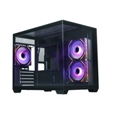Корпус XASTRA QW500M 3ARGB-C10-UC Black mATX/Aquarium/Screewless/3x120mm ARGB PWM FM fans/Argb+PWM HUB 10port/Type-C/ QW500M-3FM12A-C10-UC