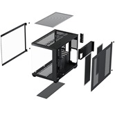 Корпус XASTRA QW500M 6ARGB-C10-UC Black mATX/Aquarium/Screewless/ 6x120mm ARGB PWM FM fans/Argb+PWM HUB 10port/Type-C/ QW500M-6FM12A-C10-UC