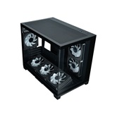 Корпус XASTRA QW500M 6ARGB-C10-UC Black mATX/Aquarium/Screewless/ 6x120mm ARGB PWM FM fans/Argb+PWM HUB 10port/Type-C/ QW500M-6FM12A-C10-UC