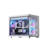 Корпус XASTRA QW500M 6ARGB-C10-UC White mATX/Aquarium/Screewless/ 6x120mm ARGB PWM FM fans/Argb+PWM HUB 10port/Type-C/ QW500M-6FM12A-C10-UC-WH