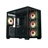 Корпус XASTRA QW500 4ARGB-C10-UC Black ATX/Aquarium/Screewless/4x120mm ARGB PWM FM fans/Argb+PWM HUB 10port/Type-C/ QW500-4FM12A-C10-UC