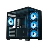 Корпус XASTRA QW500 4ARGB-C10-UC Black ATX/Aquarium/Screewless/4x120mm ARGB PWM FM fans/Argb+PWM HUB 10port/Type-C/ QW500-4FM12A-C10-UC