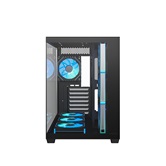 Корпус XASTRA QW500 7ARGB-C10-UC Black ATX/Aquarium/Screewless/7x120mm ARGB PWM FM fans/Argb+PWM HUB 10port/Type-C/ QW500-7FM12A-C10-UC